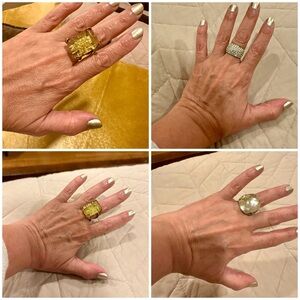 20 rings Gold and Silver Statement Ring Set